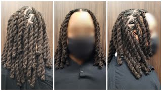 Installation of 10 inch medium loc extensions  Men with loc extensions  Mukisa locs  shorts [upl. by Melony]