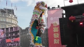 Lion Dance by Chen Brothers Chinese New Year 2023 Celebrations Trafalgar Square London [upl. by Raines]