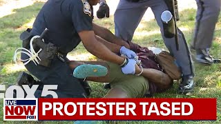 Protesters tackled tased on college campus  LiveNOW from FOX [upl. by Aicineohp709]