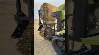 When planting trees in the desert machines are first used to bury straw to stabilize the soil layer [upl. by Ahsikit637]