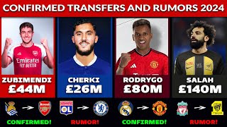 🚨 NEW CONFIRMED TRANSFERS amp RUMORS FOR SUMMER 2024 🤪🔥 ft Zubimendi Cherki Rodrygo Salah [upl. by Calder414]