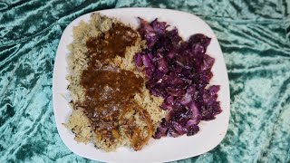 Gravy Rice amp Cabbage ASMR Eating Sounds [upl. by Raual]