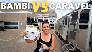 SMALLEST Airstream Travel Trailers  2021 Bambi vs 2021 Caravel [upl. by Akila]