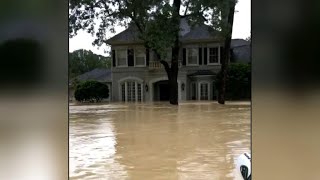 Deep floodwaters engulf Kingwood NE of Houston [upl. by Delfeena]