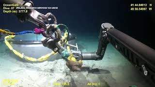 Footage shows ROV trying to salvage Titan submersible wreckage [upl. by Tehcac]