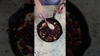 Easy Berry Cobbler castironcooking cobbler berryfood [upl. by Novahs]