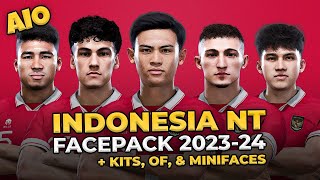 Indonesia NT Facepack  Kits Option File amp Minifaces Season 202324  Football Life 2024 [upl. by Paul379]