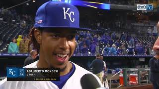 Royals Mondesi talks his two Opening Day triples in Royals win [upl. by Chyou]