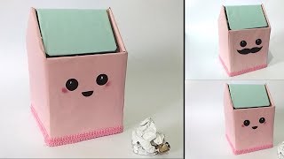 How To Make cute Trash bin From Cardboard  Waste Material Craft Ideas [upl. by Goetz]