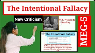 ✔️The Intentional Fallacy By Wimsatt and Beardsley explanation in hindiMeg05 [upl. by Bonns]