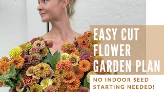 Easy Cut Flower Garden Plan NO SEED STARTING NEEDED [upl. by Aryn]