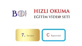 HIZLI OKUMA 7C  7 seviye C egzersizi hizliokuma hızlıokuma boakademi [upl. by Metzgar]