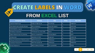 How to Create Labels in Word from Excel List [upl. by Hpsoj25]