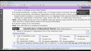 How to Fill Out W8BEN Form Instructions [upl. by Inerney789]
