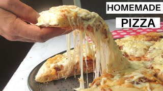 How to Make Double Cheese Pizza at Home  Tip to Make the Cheese Extra Stretchy [upl. by Stephania]