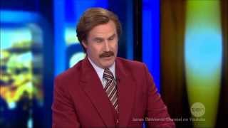 Ron Burgundy amp The quotInfamous Fannyquot Interview LIVE FULL Australian Tv 25112013 [upl. by Adian]