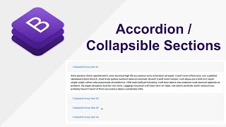 Bootstrap Accordion Collapsible sections in website using Bootstrap [upl. by Netsrek635]