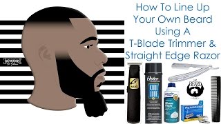 How To Line Up Your Own Beard Using A T Blade Trimmer amp Straight Edge Razor  Parker SR1 [upl. by Chapin790]