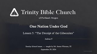 Trinity Bible Church  Sunday School  September 29 2024 [upl. by Tommi]