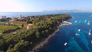 Lerins islands by DRONECannes Côte dAzur îles de Lérins St Honorat in French Riviera [upl. by Ramsay456]