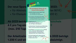 VIDEO FÜR SPÄTER SPEICHERN Steuer 2023 [upl. by Llerehc235]