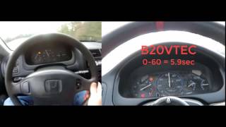 EK Hatch B16A VS B20VTEC Comparison [upl. by Rihat19]