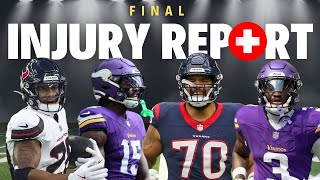 BIG NAMES OUT Texans vs Vikings FINAL Injury Report [upl. by Ayenet]