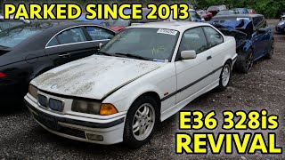 FORGOTTEN E36 Salvage Auction Rescue 98 BMW 328is 5Speed Parked For YEARS is SAVED From Crusher [upl. by Danelle]