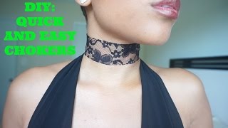 QUICK AND EASY DIY CHOKERS [upl. by Ibbed]