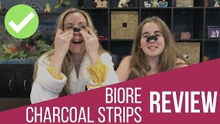 Biore Charcoal Pore Strips Blackhead Removal From Nose Beauty Review [upl. by Lennahs]