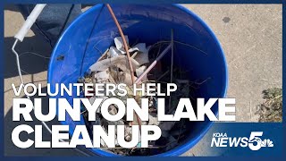 Volunteers helped clean up trash at Runyon Lake in Pueblo [upl. by Mckenzie666]