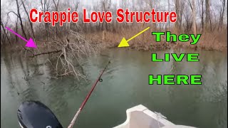 Winter River CRAPPIE FISHING real fishing [upl. by Laeira]