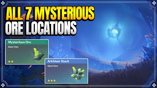 All 7 Mysterious Ore Locations  Arkhium Stock  World Quests amp Puzzles 【Genshin Impact】 [upl. by Essyle]