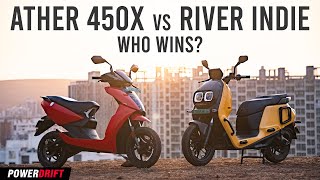 River Indie vs Ather 450X The better electric scooter is  PowerDrift [upl. by Oicnevuj458]