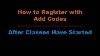 How to Add a Class at Citrus College with an Add Code [upl. by Alyakcim]