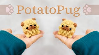 PotatoPug amigurumi llavero paso a paso  pug amigurumi perro amigurumi [upl. by Cathi]