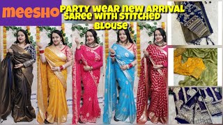 🥰 Meesho Saree Haul 320 Rs 🥰 GeorgetteBnarsi Silk Chickenkari  Jimmy Choo  Meesho Partywear Saree [upl. by Nagaem]