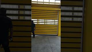 Automatic aluminum spiral high speed rolling up doors made in yellow color [upl. by Yelhsa]