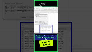 Fractionne cellule Excel plusieurs cellules  Fractionner une cellule  Support Microsoft [upl. by Yeslek]