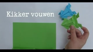 Springende kikker vouwen van papier  makkelijke uitleg  vouw instructie  origami  simple [upl. by Ardnekal148]