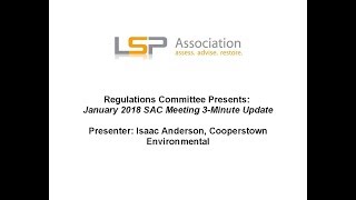 Regulations Committee January 2018 SAC Meeting 3minute Update [upl. by Neetsuj]