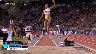 Larissa Iapichino vince la Diamond League 2024 con un salto da 680 [upl. by Aketal]