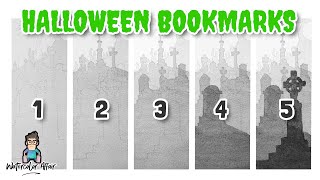 Halloween Watercolor Bookmarks Part 3 Shorts [upl. by Nav]