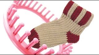 How to knit a sock on a round knitting loom socks [upl. by Annalise]