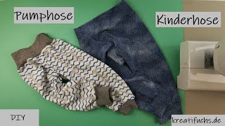 DIY Pumphose Kinderhose mit Bündchen aus JerseyStoff für Nähanfänger [upl. by Eahs]