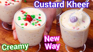 Custard Semiya Kheer with Sabudana  Creamy New Way  Vermicelli Custard Milk Pudding with Sago [upl. by Asilanom]