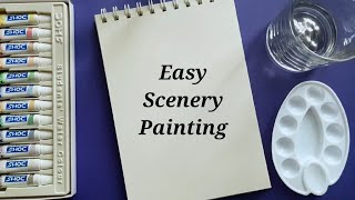 Very Simple Scenery Painting for Beginners  Easy Watercolor Painting  Step by Step Tutorial [upl. by Ardnaxila874]