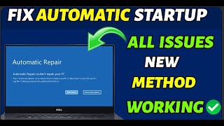 Fix Automatic Repair Loop in Windows 10 amp 11 Startup Repair Couldn’t Repair Your PC 100 Work [upl. by Seys]