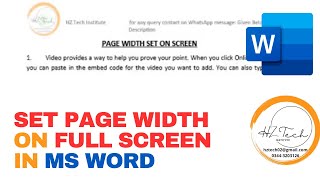 Page Width Setting in Microsoft Word  Urdu  Hindi [upl. by Tirreg514]