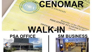 Paano kumuha ng CENOMAR  Walk in sa PSA Office o SM Business Center How to get your CENOMAR [upl. by Allez]